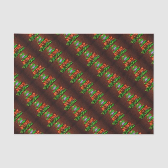 Papel De Seda Neon Tiene Una Feliz Navidad (Anverso)