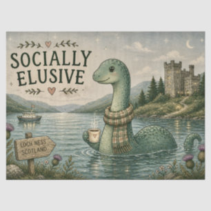Papel De Seda Nessie esquiva socialmente críptido acogedor Loch 
