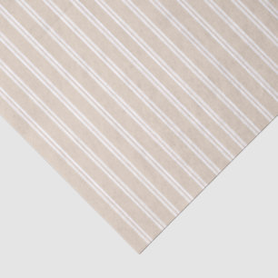 Papel De Seda Neutral Beige White Stripes