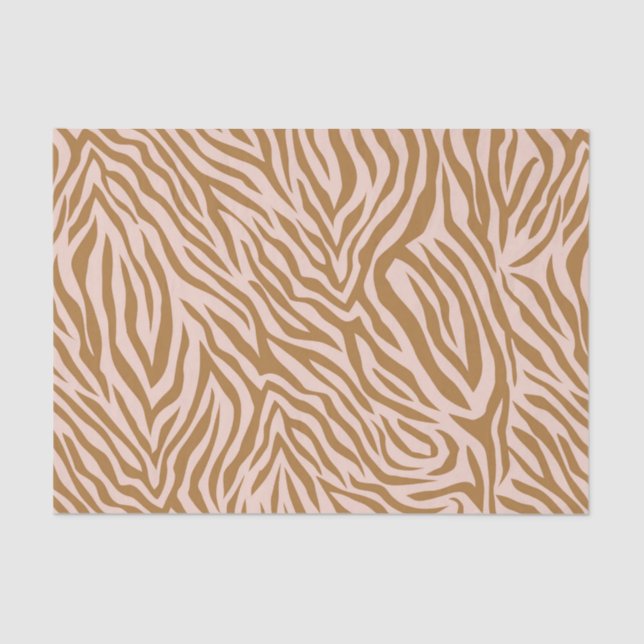 Papel De Seda Neutral Brown Zebra Animal Stripe Decoupage (Anverso)