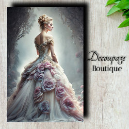 Papel De Seda Niebla de Rosa Etérea Decoupage