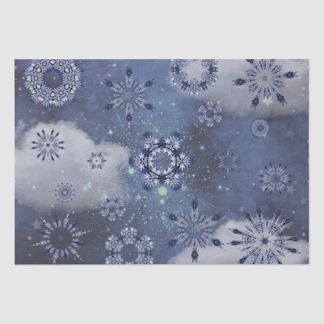 Papel De Seda Nieve azul (Anverso)