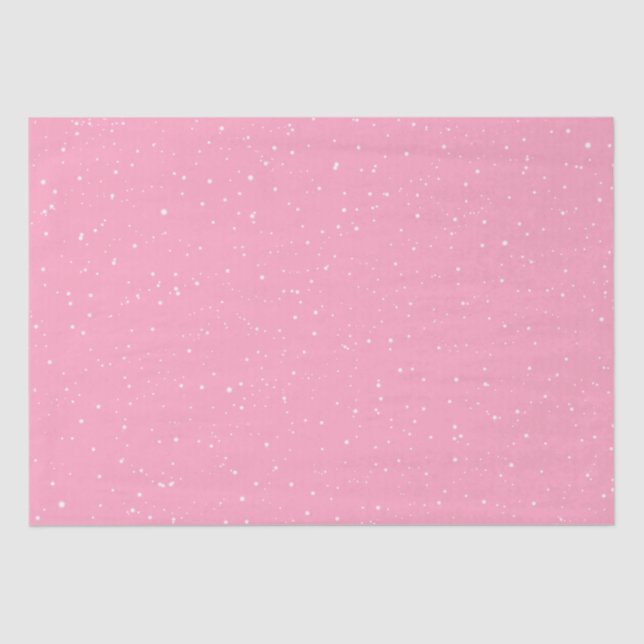 Papel De Seda Nieve de invierno cae sobre el rosa (Anverso)