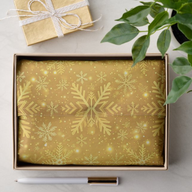 Papel De Seda Nieve Dorada (Regalo )