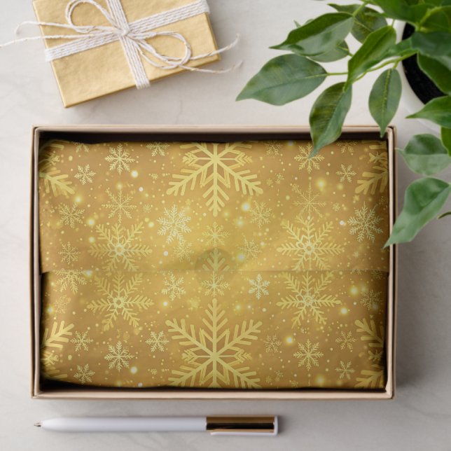 Papel De Seda Nieve Dorada (Regalo )