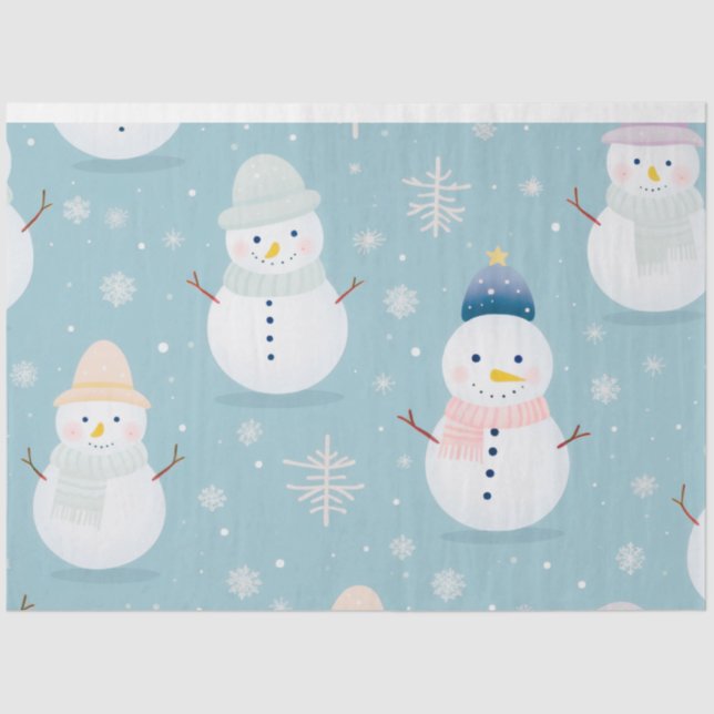 Papel De Seda Nieve suave y nevada Navidades azules helados (Anverso)