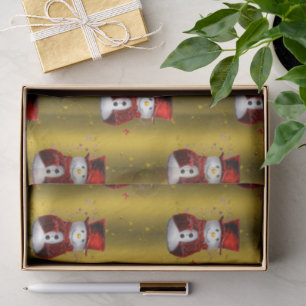 Papel De Seda Nieves rojas en Navidades de oro