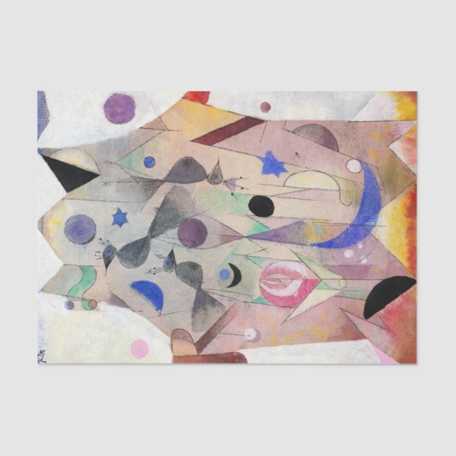 Papel De Seda Nightingales persas de Paul Klee, arte abstracto (Anverso)