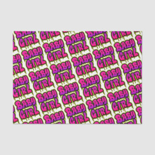 Papel De Seda Niña bebé goteo arte de palabra pintura en spray r