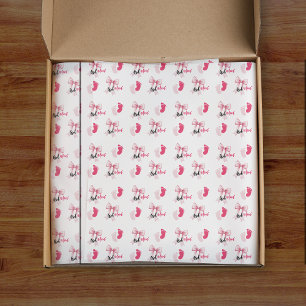 Papel De Seda Niña con lazo rosa Mamá Cinta Bonito Baby Shower