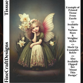 Papel De Seda Niña de flores de Daffodil, verde DL5LF Decoupage