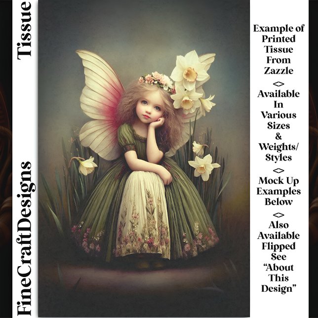 Papel De Seda Niña de flores de Daffodil, verde DL5RF Decoupage (Subido por el creador)