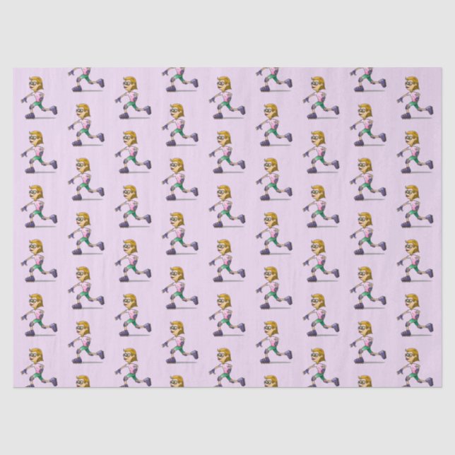 Papel De Seda Niña Patinando Rosa (Anverso)