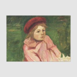 Papel De Seda Niña pequeña en un Beret rojo