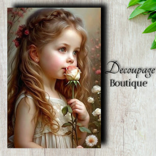Papel De Seda Niña Rosa Inocente Decoupage