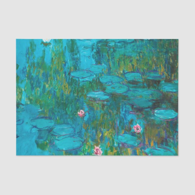 Papel De Seda Ninfas de Monet, pintura original impresionista (Anverso)