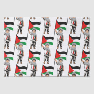 Papel De Seda Niño con bandera palestina de Keffiyeh