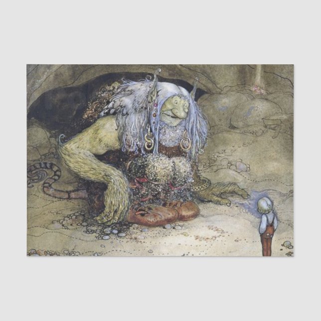 Papel De Seda “Niño con trol” de John Bauer (Anverso)