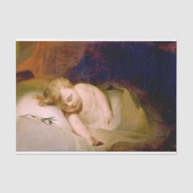 Papel De Seda Niño durmiendo (por Thomas Sully) (Anverso)