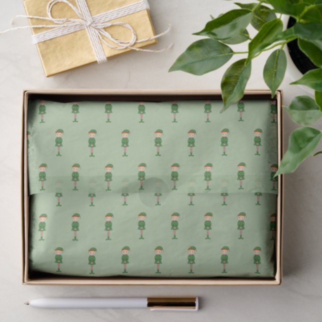 Papel De Seda Niño Elfo illusima Luz de Navidad Verde (Regalo )