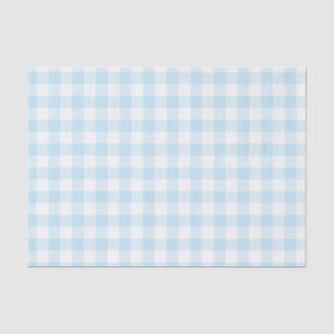 Papel De Seda Niño Pastel Azul Cuadros Gingham