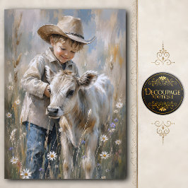 Papel De Seda Niño y ternero decoupage