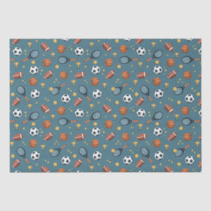 Papel De Seda Niños Blue Sports Football Niños Cumpleaños modern
