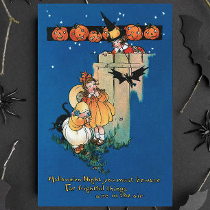Papel De Seda Niños con calabazas y versos de Halloween