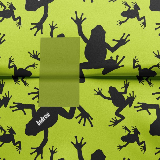 Papel De Seda Niños con patrones de rana verde y negra (Subido por el creador)