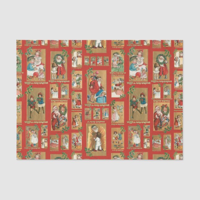 Papel De Seda Niños con Santa Collage (Anverso)