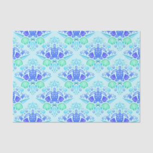 Papel De Seda Niños Cuidados Tropical Blue Ocean Sea Turtle