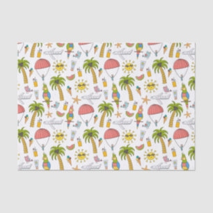 Papel De Seda Niños Cute Tropical Vacacional Aventura