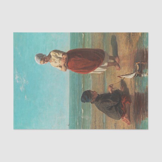 Papel De Seda Niños del mar, Jozef Israels (Anverso)