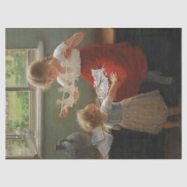 Papel De Seda Niños Haciendo Silhouettes (Niños Cuidados Jugando