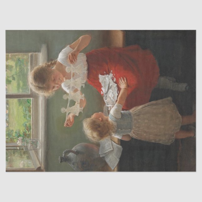 Papel De Seda Niños Haciendo Silhouettes (Niños Cuidados Jugando (Anverso)