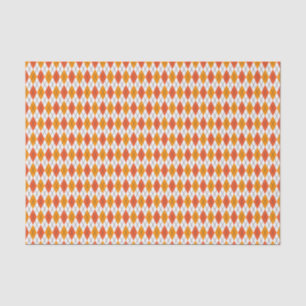 Papel De Seda Niños Halloween Argyle Naranja Blanco Negro