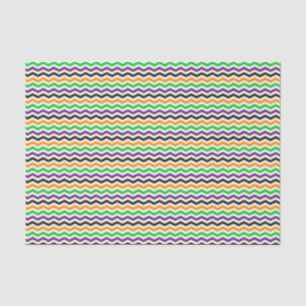 Papel De Seda Niños Halloween Chevron Naranja negro morado verde