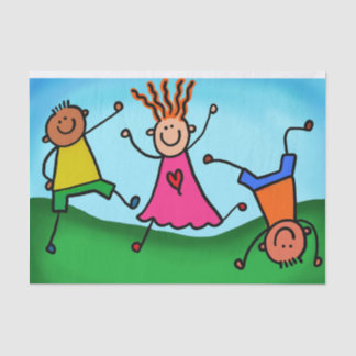 Papel De Seda Niños jugando