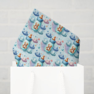 Papel De Seda Niños lindos botella baldosas baby shower 