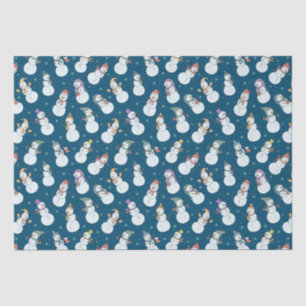 Papel De Seda Niños Navidades cortan a hombre de nieve con Gorra