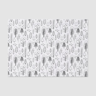 Papel De Seda Niños Navidades cuelgan bosque de árboles blancos