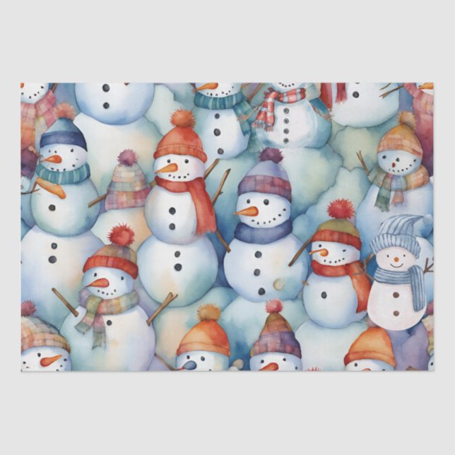 Papel De Seda Niños navidades Snowman (Anverso)