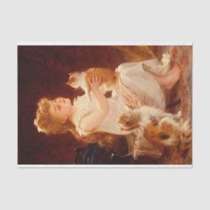 Papel De Seda Niños pequeños jugando con el gatito (1893)