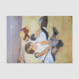 Papel De Seda Niños pequeños jugando en la playa (Mary Cassatt)