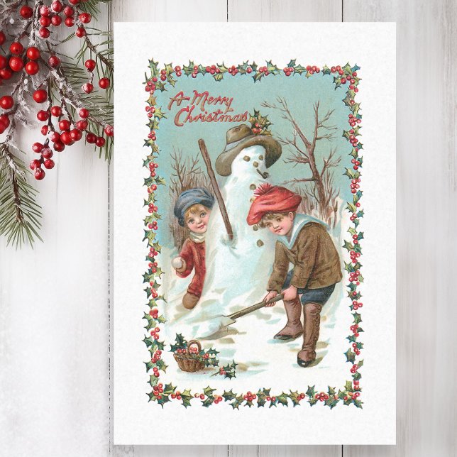 Papel De Seda Niños pequeños y hombres de nieve (Subido por el creador)