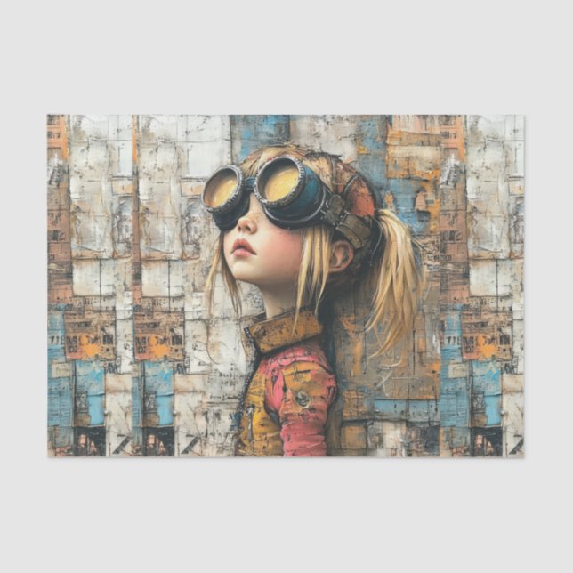 Papel De Seda Niños Steampunk I (Anverso)