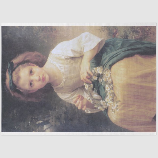 Papel De Seda Niños trenzando una corona, Bouguereau (Anverso)