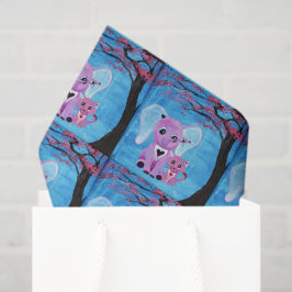 Papel De Seda No Me Olvides Elefante Lindo Gato Flor de Cerezo A
