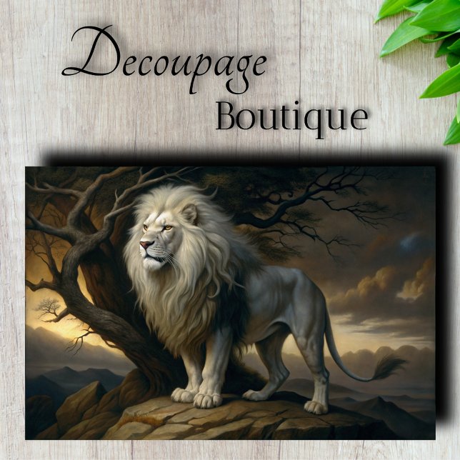 Papel De Seda Noble Deoupage Lion (Noble Lion Decoupage Tissue Paper)