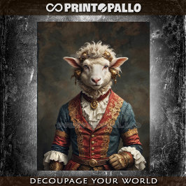 Papel De Seda Noble oveja renacentista con vestimenta regente